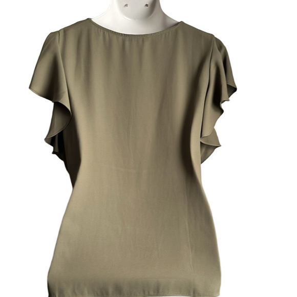 White House Black Market Olive Green Women's Top Size XL - Picture 6 of 8